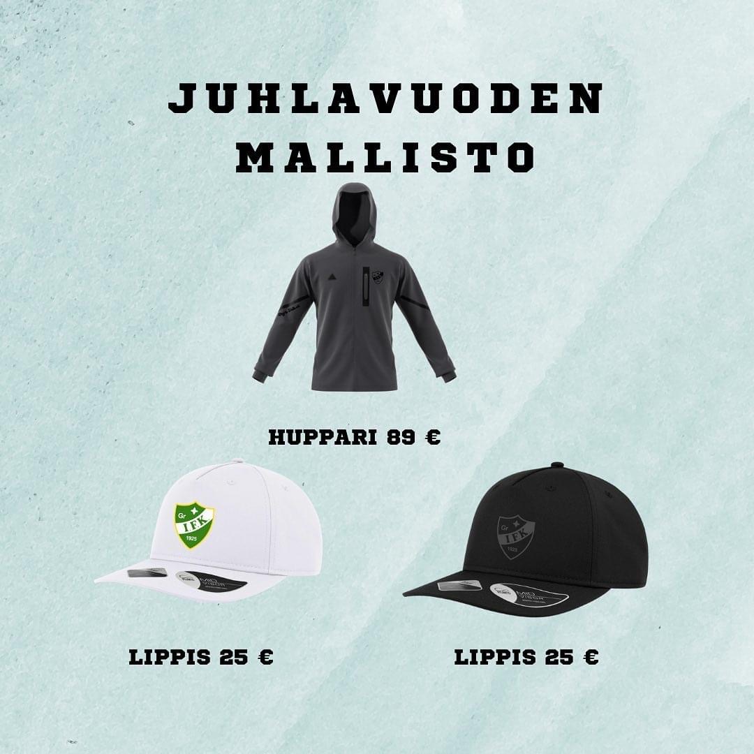 GrIFK juhlavuoden fanituotteet 2023