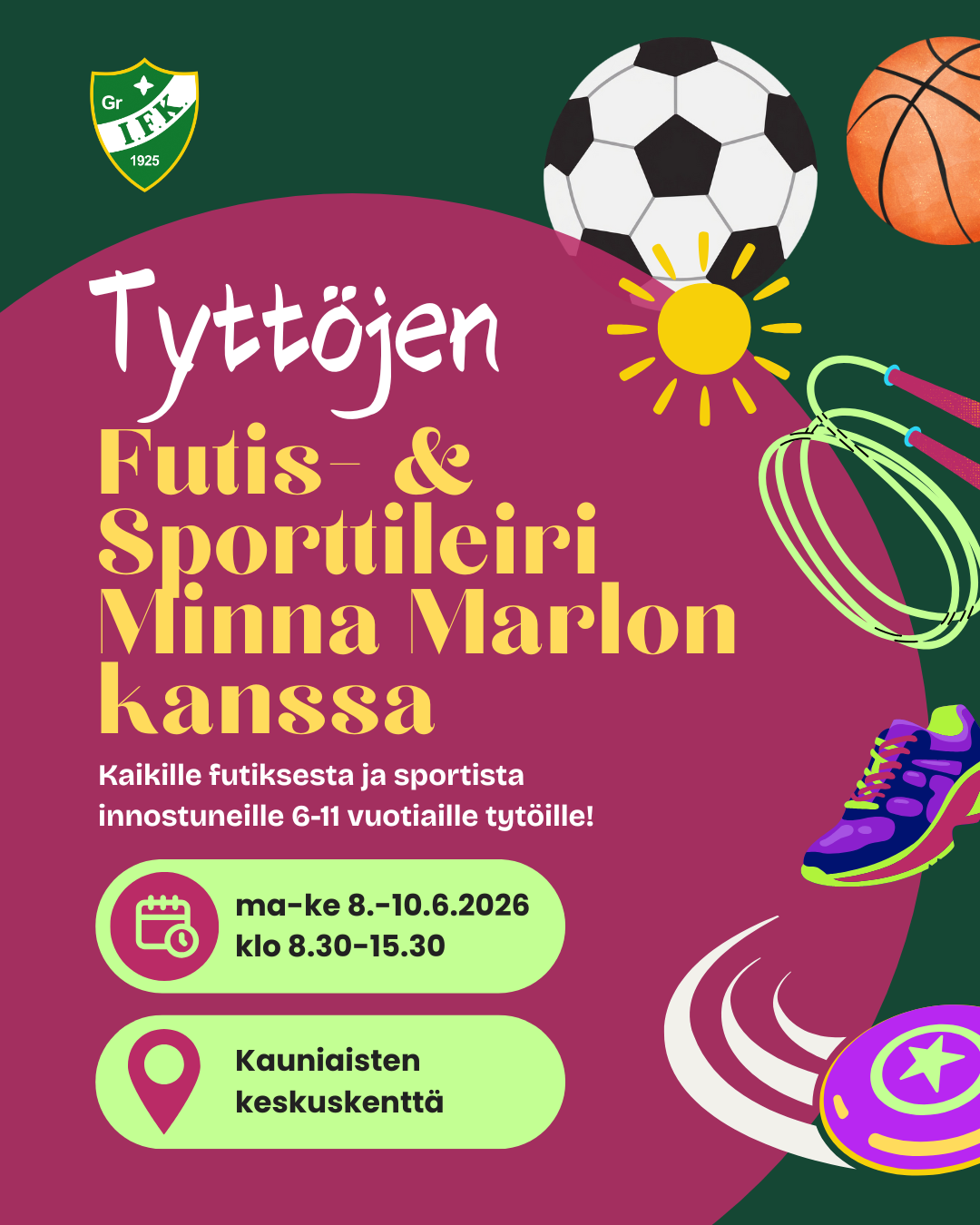 Tyttöjen futis- & sporttileiri kesä 2026
