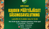 GrIFK Fotbollin kauden päättäjäiset la 21.11.2026 – Tervetuloa!