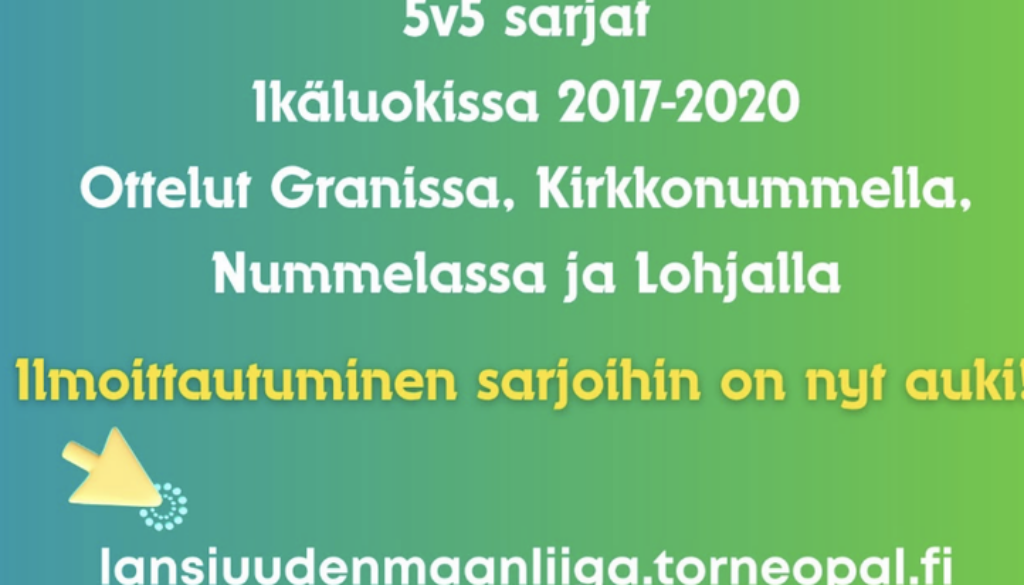 Länsi-Uudenmaan Liiga käynnistyy kesällä 2027